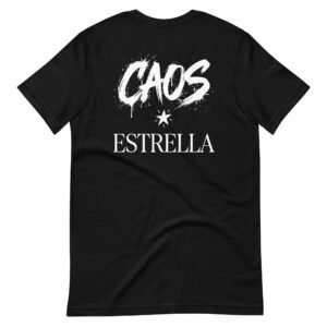 Camiseta de manga corta unisex Caos-Estrella. Colores Oscuros