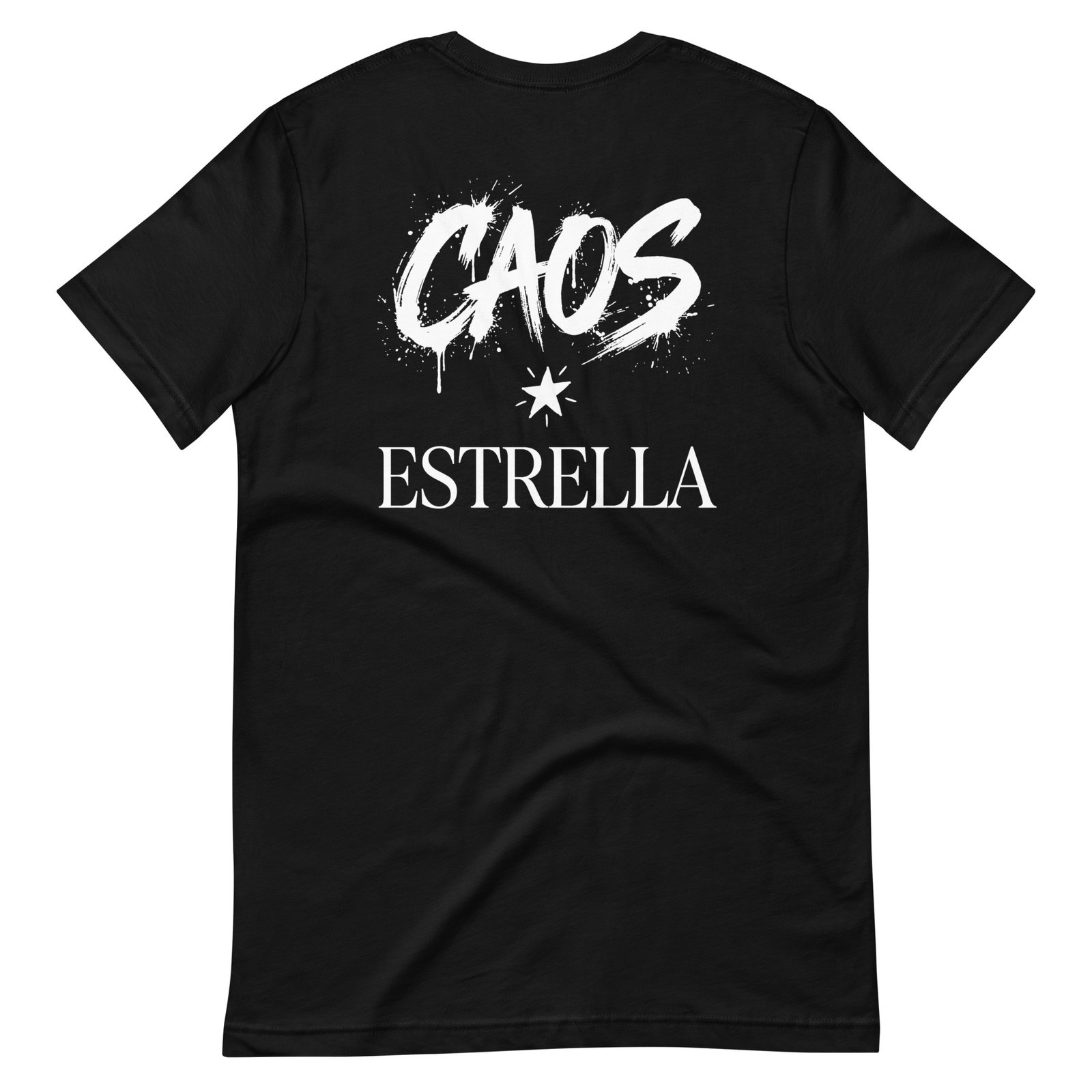 Camiseta de manga corta unisex Caos-Estrella. Colores Oscuros
