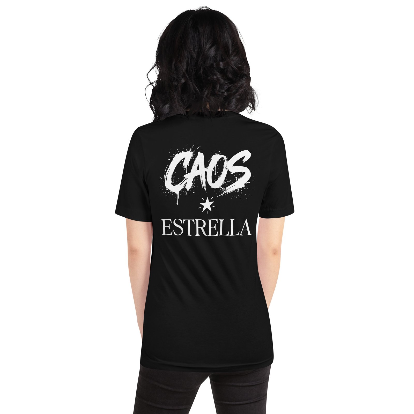 Camiseta de manga corta unisex Caos-Estrella. Colores Oscuros - Imagen 2