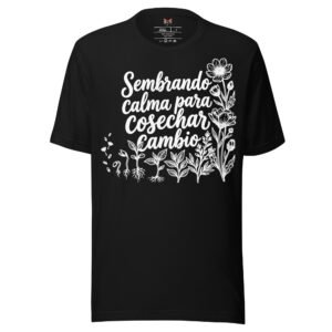 Camiseta de manga corta unisex Sembrando. Colores Oscuros