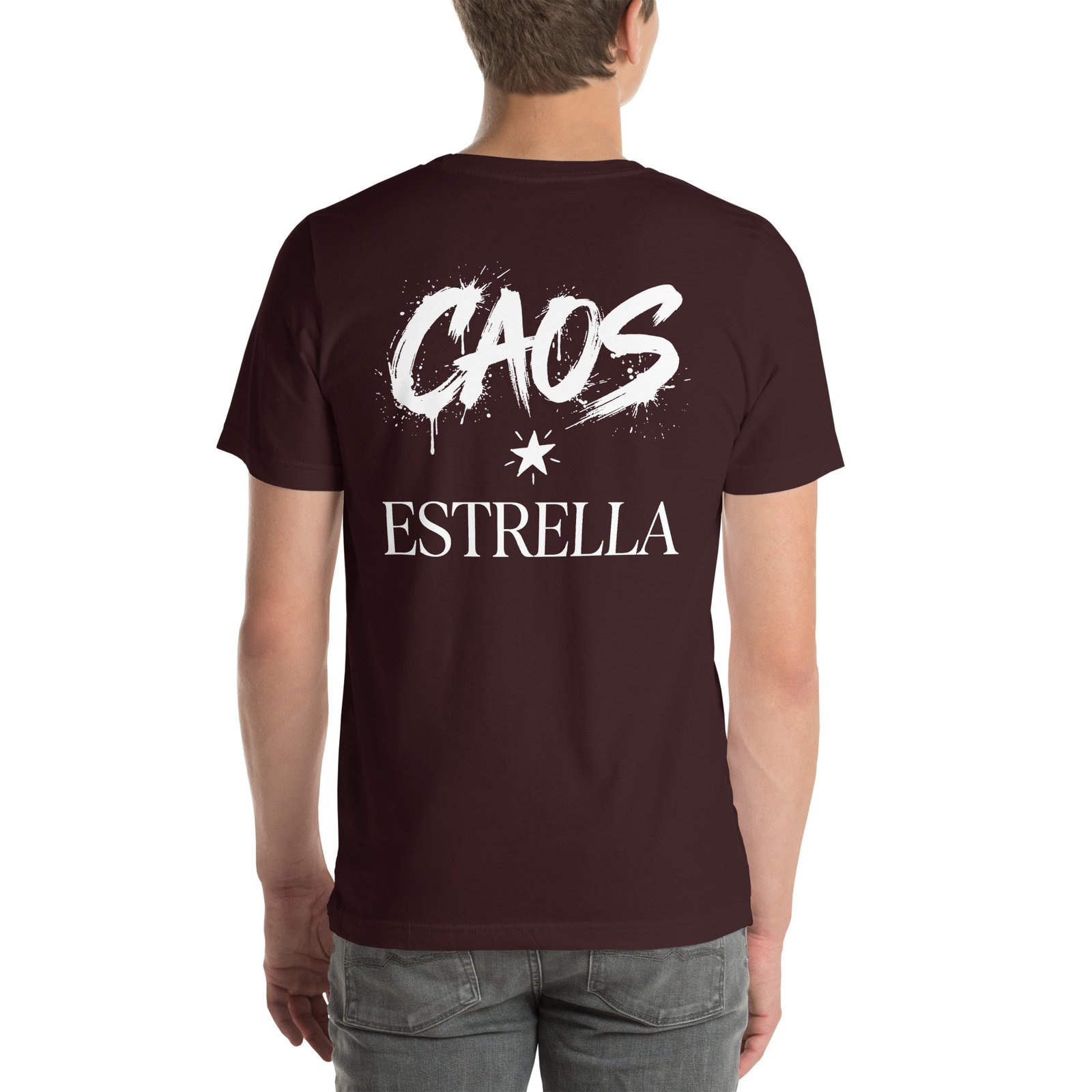 Camiseta de manga corta unisex Caos-Estrella. Colores Oscuros - Imagen 3