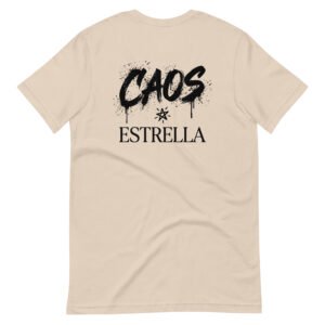 Camiseta de manga corta unisex Caos-Estrella. Colores Claros